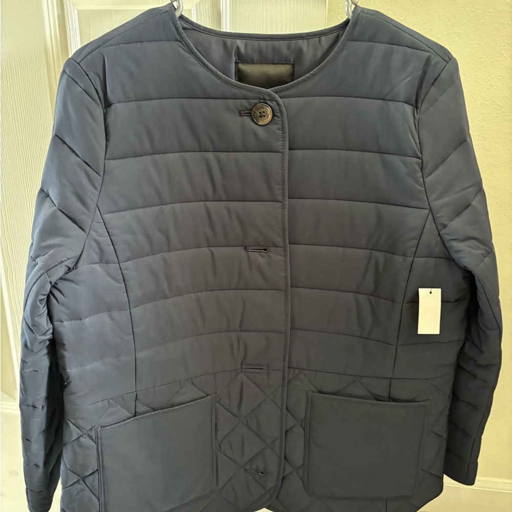 Talbots Women's Puffer Jacket - Navy Blue